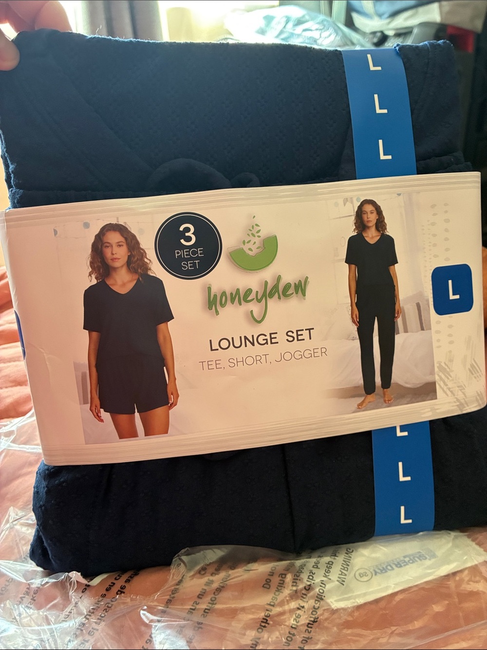Honeydew Intimates Navy 3-Piece Lounge Set - Tee, Shorts & Jogger